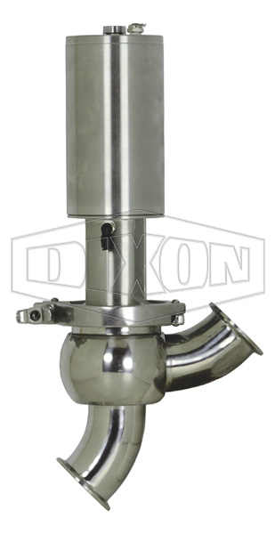 SV-Series Single Seat Hygienic Valve Y Body Pneumatic Actuator Spring Return Air to Raise
